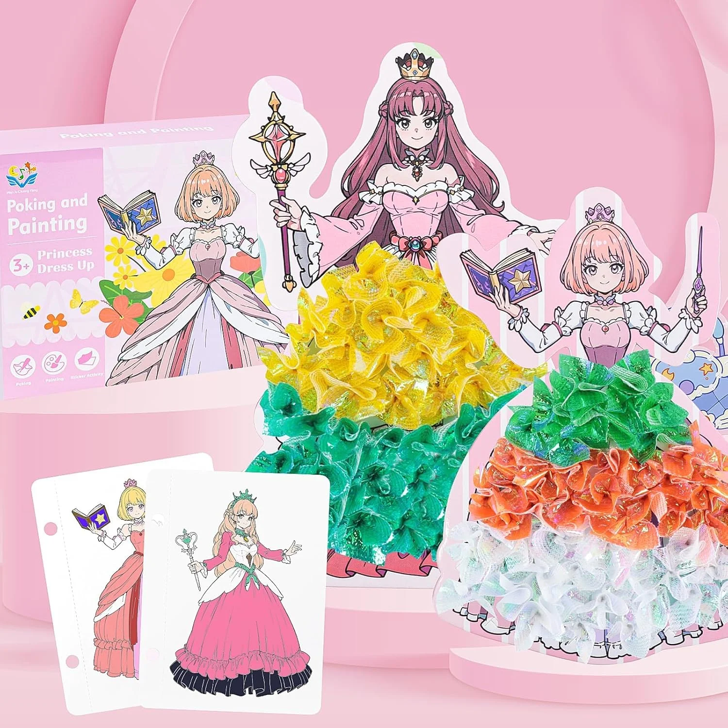 اسباب بازی های هنری پوک، 41 تکه کیت کاردستی برای کودکان، نقاشی سه بعدی کارتونی تغییر لباس پرنسس، هنر پارچه ای برای سنین 4-12 سال، اسباب بازی های آموزشی اسباب بازی های هنری پوک، 41 تکه کیت کاردستی برای کودکان، نقاشی سه بعدی کارتونی تغییر لباس پرنسس، هنر پارچه ای برای سنین 4-12 سال، اسباب بازی های آموزشی