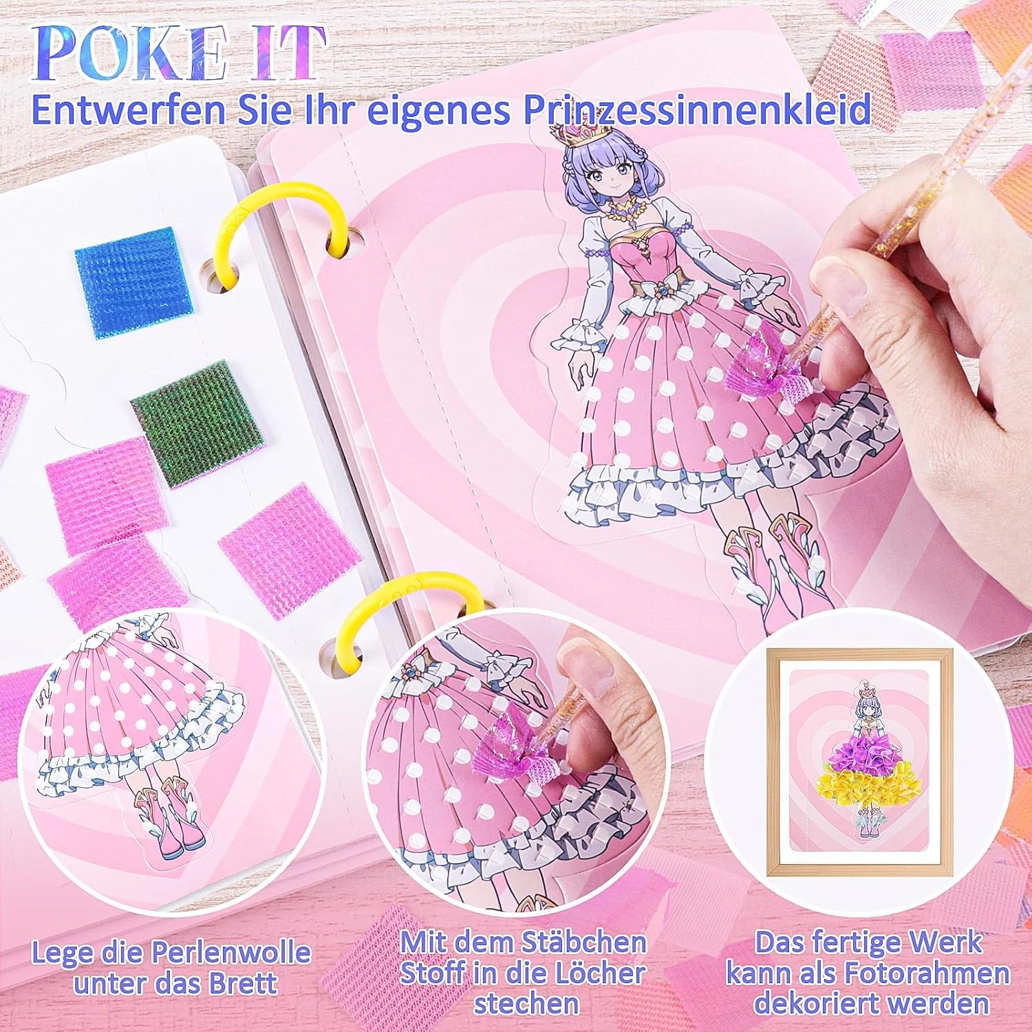 اسباب بازی های هنری پوک، 41 تکه کیت کاردستی برای کودکان، نقاشی سه بعدی کارتونی تغییر لباس پرنسس، هنر پارچه ای برای سنین 4-12 سال، اسباب بازی های آموزشی اسباب بازی های هنری پوک، 41 تکه کیت کاردستی برای کودکان، نقاشی سه بعدی کارتونی تغییر لباس پرنسس، هنر پارچه ای برای سنین 4-12 سال، اسباب بازی های آموزشی