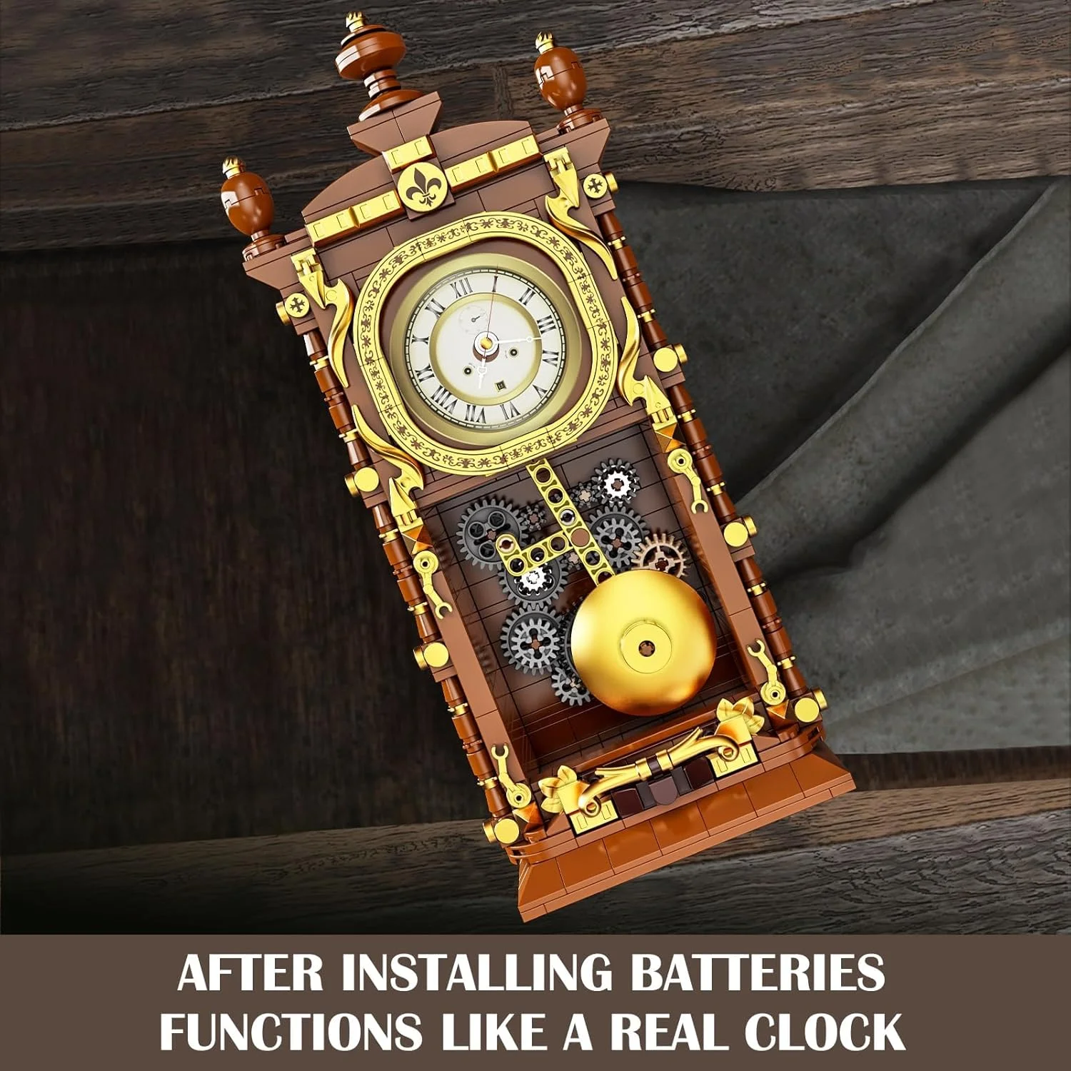 مجموعه بلوک های ساخت ساعت پاندولی رترو، ساعت پاندولی قدیمی با مدل مکانیزم کاربردی، 751 قطعه هدیه خلاقانه برای بزرگسالان و کودکان 8 سال به بالا (ساعت کاربردی) مجموعه بلوک های ساخت ساعت پاندولی رترو، ساعت پاندولی قدیمی با مدل مکانیزم کاربردی، 751 قطعه هدیه خلاقانه برای بزرگسالان و کودکان 8 سال به بالا (ساعت کاربردی)