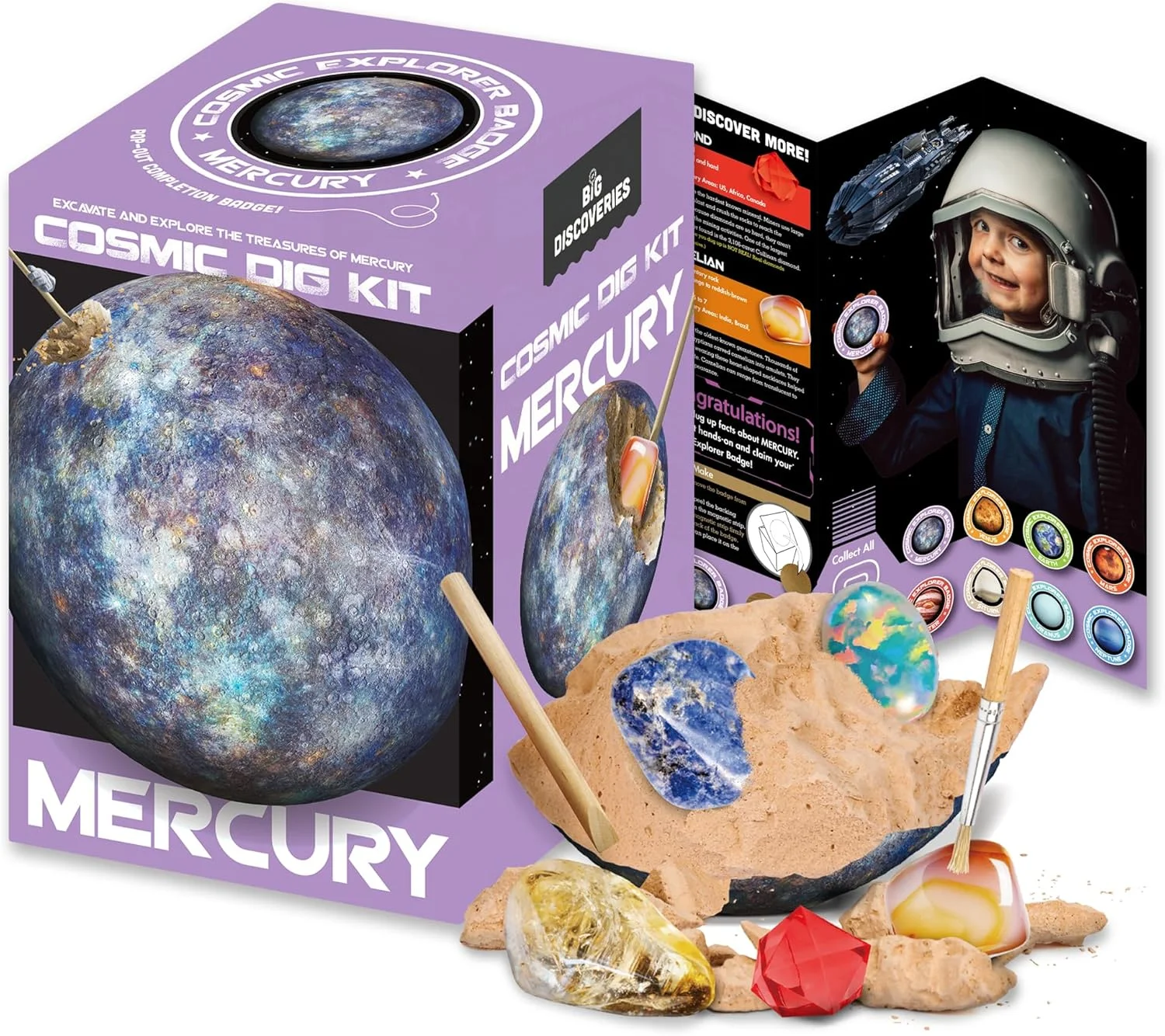 کیت کاوش کیهانی از بیگ دیسکاوریز - سیارات منظومه شمسی را با کیت های حفاری سنگ های قیمتی و فسیل برای کودکان کاوش کنید | کیت های علمی اسباب بازی STEM با سنگ های قیمتی برای پسران و دختران کیت کاوش کیهانی از بیگ دیسکاوریز - سیارات منظومه شمسی را با کیت های حفاری سنگ های قیمتی و فسیل برای کودکان کاوش کنید | کیت های علمی اسباب بازی STEM با سنگ های قیمتی برای پسران و دختران