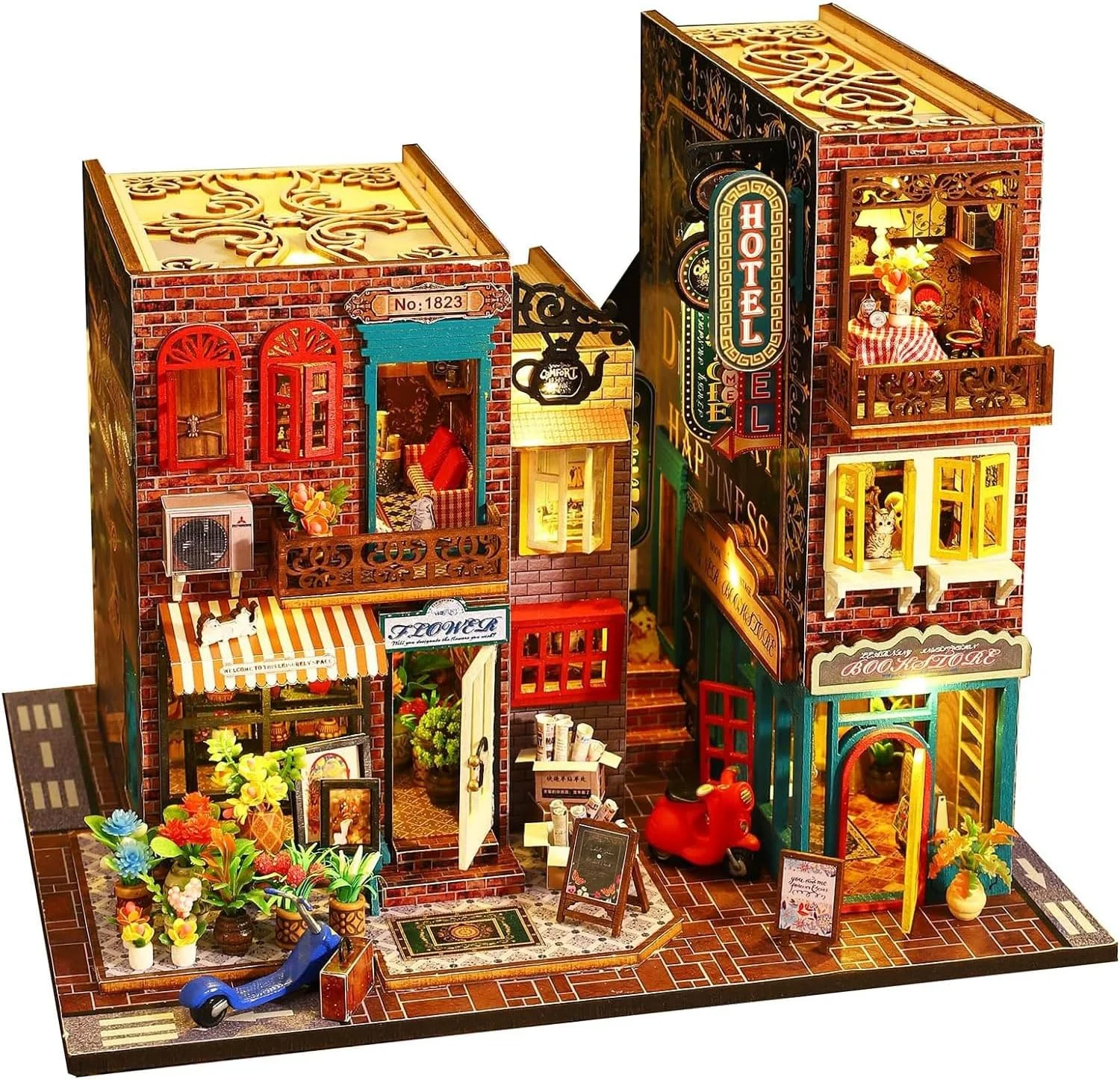 خانه عروسکی مینیاتوری خودساز با مبلمان، کیت خانه جادویی چوبی سه بعدی خودساز به همراه پوشش ضد گرد و غبار و حرکت موسیقی، اتاق خلاقانه برای دوست دختر، همسر، بچه ها، دختران، هدیه تولد، هدیه روز ولنتاین خانه عروسکی مینیاتوری خودساز با مبلمان، کیت خانه جادویی چوبی سه بعدی خودساز به همراه پوشش ضد گرد و غبار و حرکت موسیقی، اتاق خلاقانه برای دوست دختر، همسر، بچه ها، دختران، هدیه تولد، هدیه روز ولنتاین