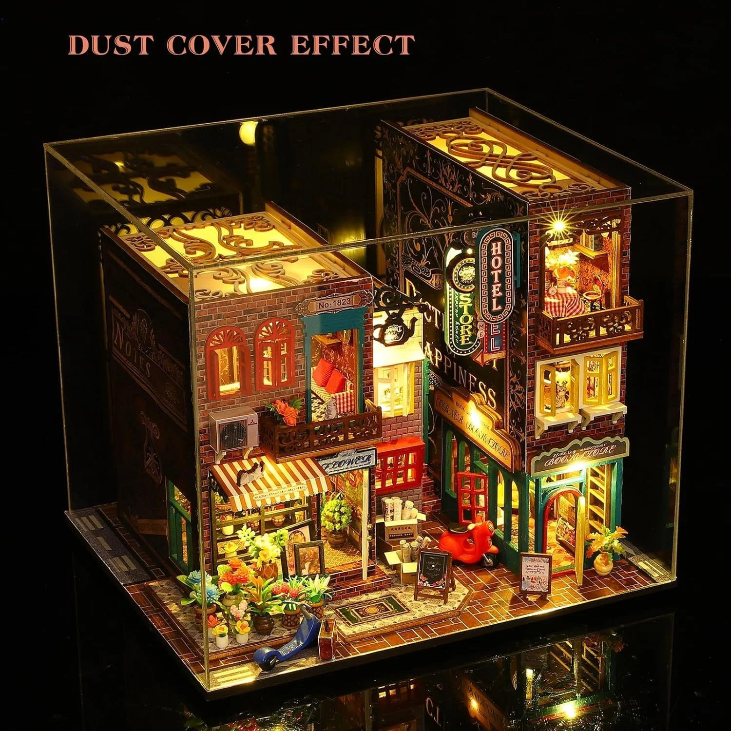 خانه عروسکی مینیاتوری خودساز با مبلمان، کیت خانه جادویی چوبی سه بعدی خودساز به همراه پوشش ضد گرد و غبار و حرکت موسیقی، اتاق خلاقانه برای دوست دختر، همسر، بچه ها، دختران، هدیه تولد، هدیه روز ولنتاین خانه عروسکی مینیاتوری خودساز با مبلمان، کیت خانه جادویی چوبی سه بعدی خودساز به همراه پوشش ضد گرد و غبار و حرکت موسیقی، اتاق خلاقانه برای دوست دختر، همسر، بچه ها، دختران، هدیه تولد، هدیه روز ولنتاین