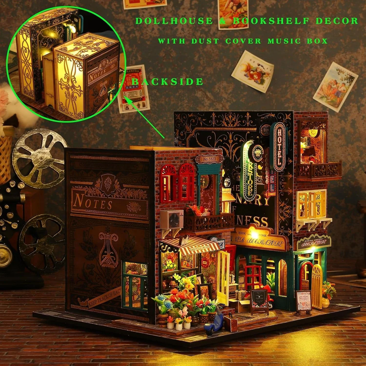 خانه عروسکی مینیاتوری خودساز با مبلمان، کیت خانه جادویی چوبی سه بعدی خودساز به همراه پوشش ضد گرد و غبار و حرکت موسیقی، اتاق خلاقانه برای دوست دختر، همسر، بچه ها، دختران، هدیه تولد، هدیه روز ولنتاین خانه عروسکی مینیاتوری خودساز با مبلمان، کیت خانه جادویی چوبی سه بعدی خودساز به همراه پوشش ضد گرد و غبار و حرکت موسیقی، اتاق خلاقانه برای دوست دختر، همسر، بچه ها، دختران، هدیه تولد، هدیه روز ولنتاین