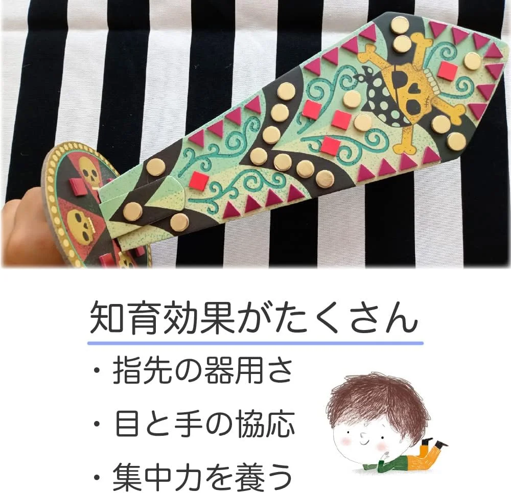 مجموعه خودت بساز دژکو - شبیه یک دزد دریایی، کیت تزئین شمشیر خلاقانه با استیکرهای موزاییکی فلزی، فعالیت هنری دارای گواهی FSC برای کودکان 5 سال به بالا، اسباب بازی سرگرم کننده با تم دزدان دریایی مجموعه خودت بساز دژکو - شبیه یک دزد دریایی، کیت تزئین شمشیر خلاقانه با استیکرهای موزاییکی فلزی، فعالیت هنری دارای گواهی FSC برای کودکان 5 سال به بالا، اسباب بازی سرگرم کننده با تم دزدان دریایی