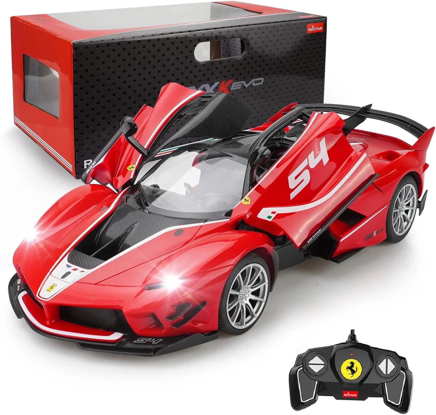 کیت های ساخت ماشین کنترلی فراری ZMZ DIKAYI مقیاس 1/18، کیت های مدل ماشین فراری FXX EVO 2.4G GHz، ایده های هدیه ساختنی برای ماشین کنترلی برای پسران و دختران و بزرگسالان (کیت ساخت 92 قطعه)