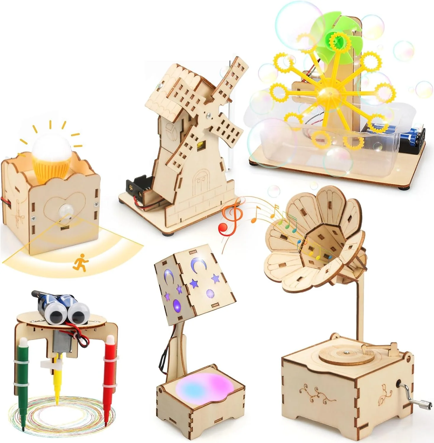 مدلهای آموزشی صنایع دستی آزمایش علمی، پازلهای سه بعدی چوبی و علمی 6 در 1، پروژههای ساختمانی و مدلهای صنایع دستی، اسباببازیهای آموزشی، برای سنین 7-13 سال مدلهای آموزشی صنایع دستی آزمایش علمی، پازلهای سه بعدی چوبی و علمی 6 در 1، پروژههای ساختمانی و مدلهای صنایع دستی، اسباببازیهای آموزشی، برای سنین 7-13 سال