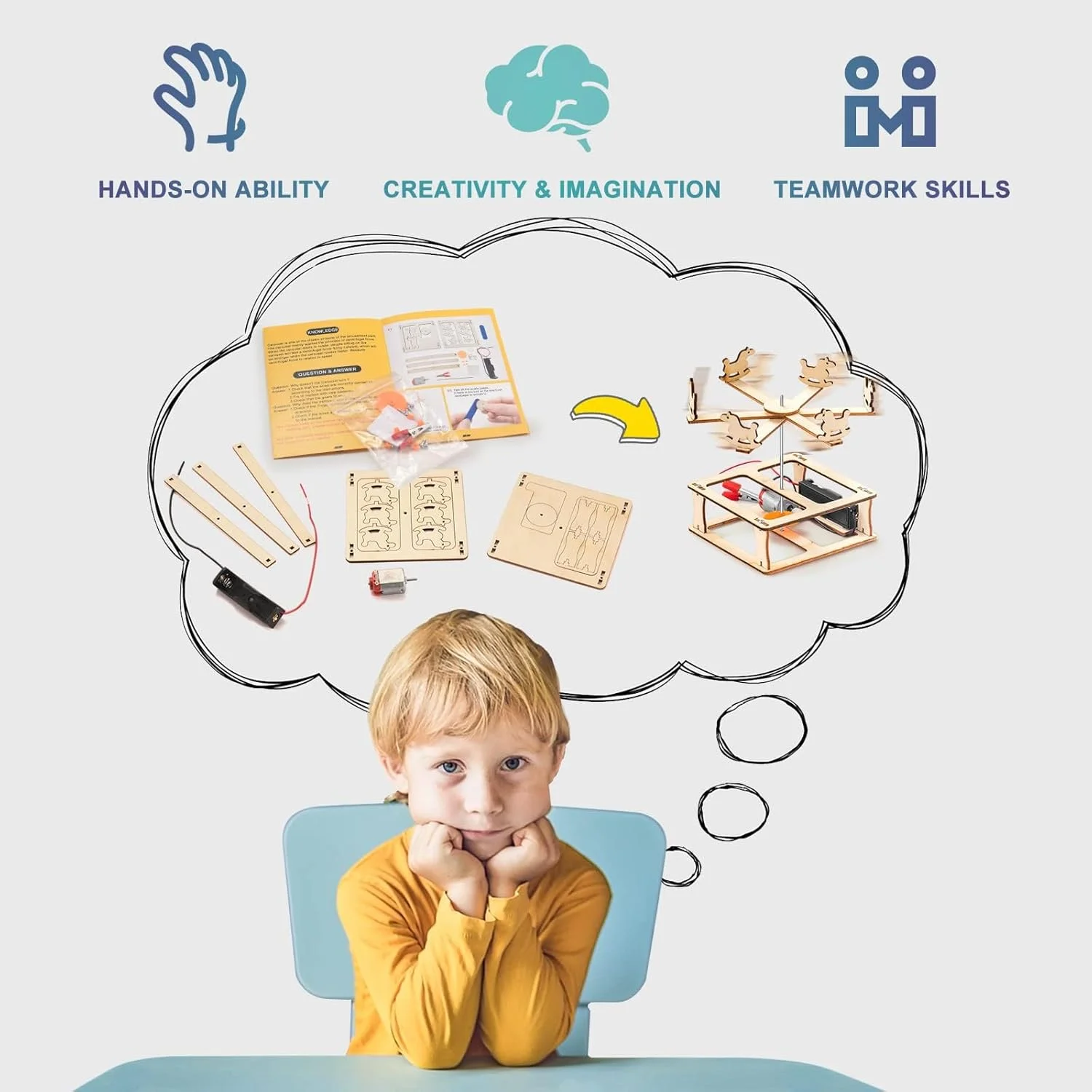 مجموعه کیت های کاردستی علمی آموزشی، کیت برای کودکان، پروژه های کاردستی چوبی کیت مدل های علمی برای کودکان، اسباب بازی های STEM برای پسران دختران 6-14 ساله، پازل های چوبی سه بعدی اسباب بازی های ساختنی
