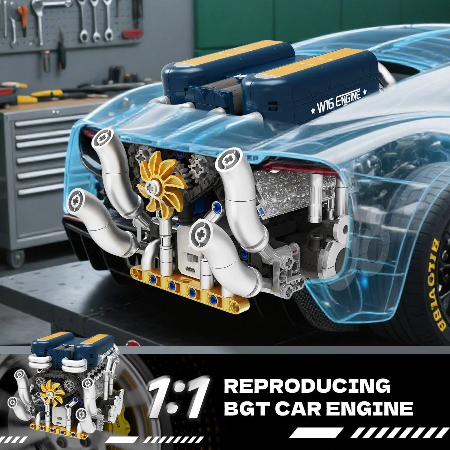 مجموعه ساخت موتور W16 (طرح V8 دوقلو)، 751 قطعه برای ساخت مدل موتور W16 خودتان، سازگار با مجموعه های موتور لگو برای پسران 8-14 سال، اسباب بازی های بلوک ساختمانی STEM برای کودکان و بزرگسالان مجموعه ساخت موتور W16 (طرح V8 دوقلو)، 751 قطعه برای ساخت مدل موتور W16 خودتان، سازگار با مجموعه های موتور لگو برای پسران 8-14 سال، اسباب بازی های بلوک ساختمانی STEM برای کودکان و بزرگسالان