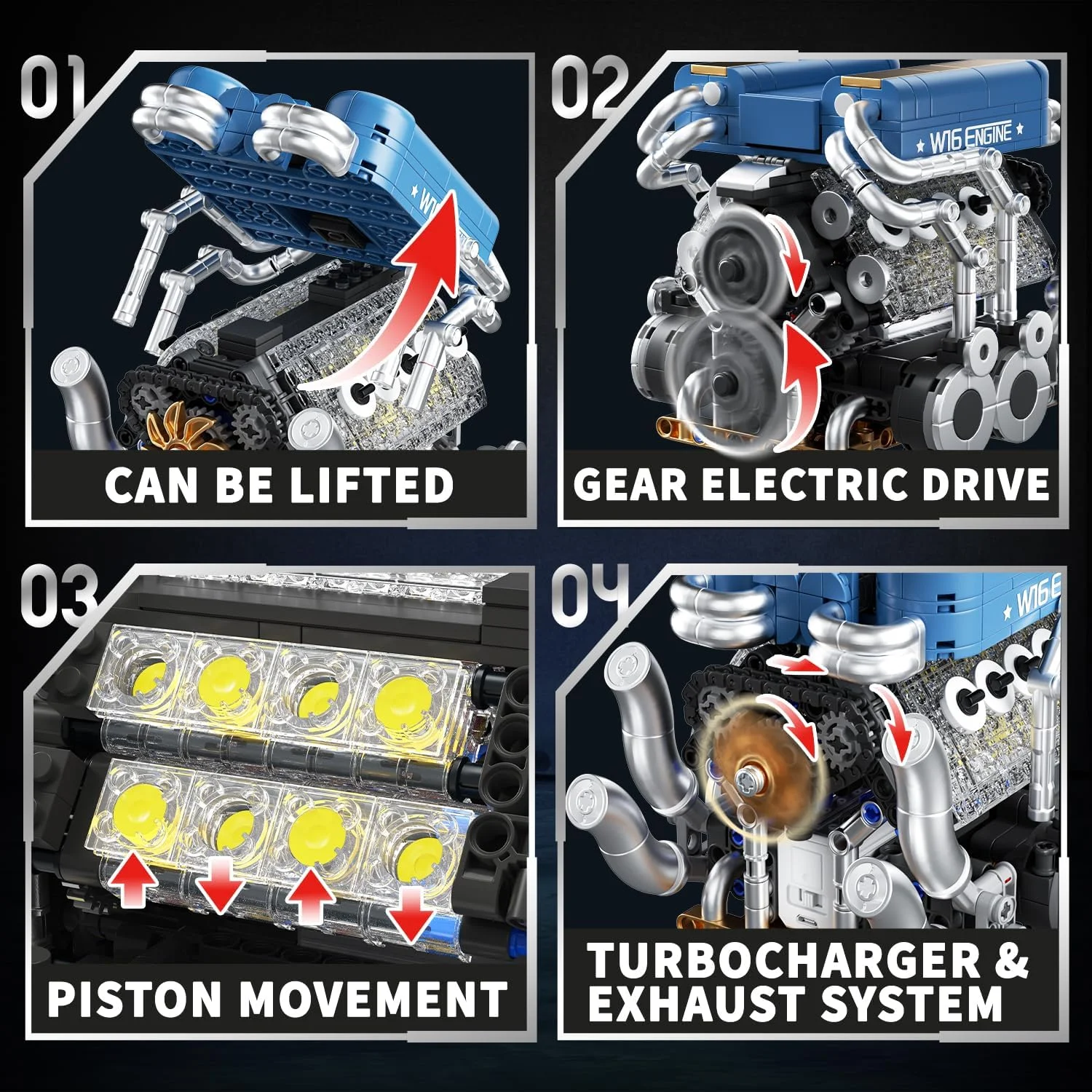 مجموعه ساخت موتور W16 (طرح V8 دوقلو)، 751 قطعه برای ساخت مدل موتور W16 خودتان، سازگار با مجموعه های موتور لگو برای پسران 8-14 سال، اسباب بازی های بلوک ساختمانی STEM برای کودکان و بزرگسالان مجموعه ساخت موتور W16 (طرح V8 دوقلو)، 751 قطعه برای ساخت مدل موتور W16 خودتان، سازگار با مجموعه های موتور لگو برای پسران 8-14 سال، اسباب بازی های بلوک ساختمانی STEM برای کودکان و بزرگسالان