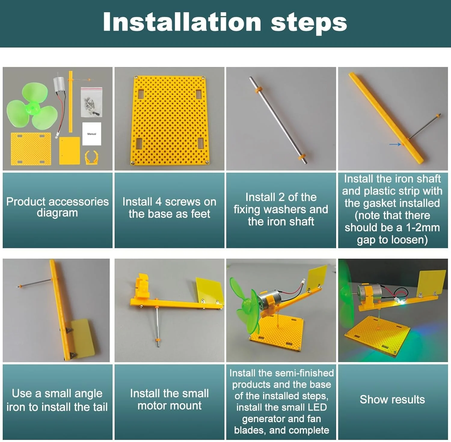 ژنراتور بادی، توربین بادی اسباب بازی فن، مدل کیت آزمایش علمی آموزش میکرو موتور DC با تیغه و نگهدارنده برای پروژه های کوچک برق DIY ژنراتور بادی، توربین بادی اسباب بازی فن، مدل کیت آزمایش علمی آموزش میکرو موتور DC با تیغه و نگهدارنده برای پروژه های کوچک برق DIY