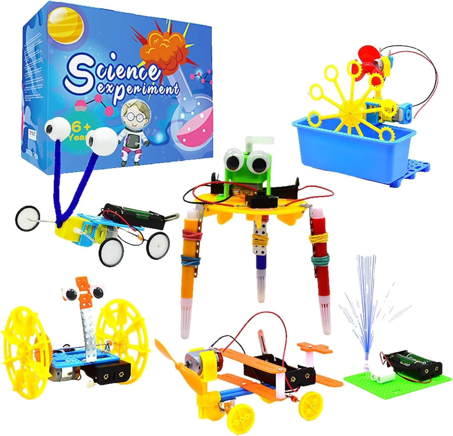کیت ساخت ربات مهندسی 6 در 1 برای کودکان 3 تا 5 سال، هنر و کاردستی آموزشی برای پسران، آموزش ساخت مدار، اسباب بازی های علمی برای پیوند خانوادگی کیت ساخت ربات مهندسی 6 در 1 برای کودکان 3 تا 5 سال، هنر و کاردستی آموزشی برای پسران، آموزش ساخت مدار، اسباب بازی های علمی برای پیوند خانوادگی