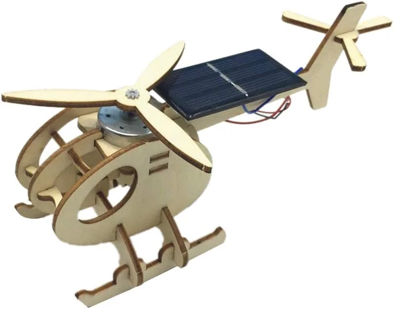 هلیکوپتر سه بعدی چوبی با انرژی خورشیدی، مدل هواپیما، کیت ساختنی، اسباب بازی آموزشی خلاقانه، هدیه برای پسران، دختران، کودکان و بزرگسالان