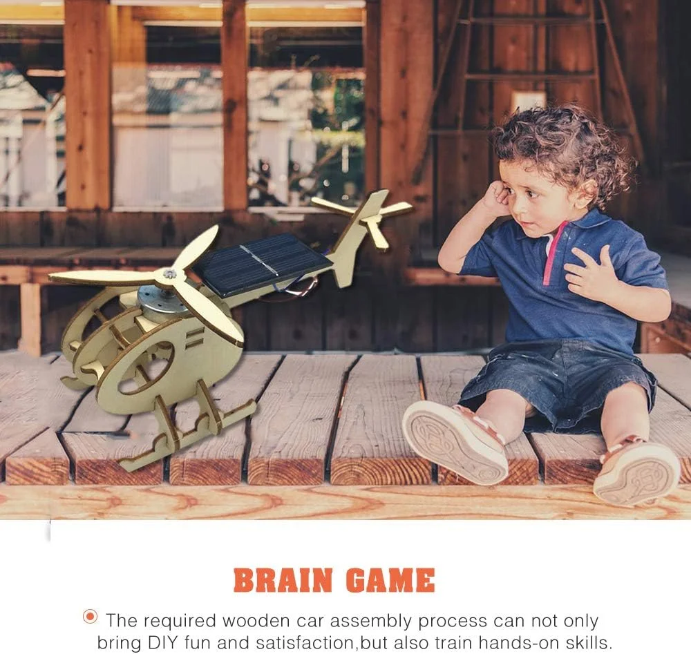 هلیکوپتر سه بعدی چوبی با انرژی خورشیدی، مدل هواپیما، کیت ساختنی، اسباب بازی آموزشی خلاقانه، هدیه برای پسران، دختران، کودکان و بزرگسالان