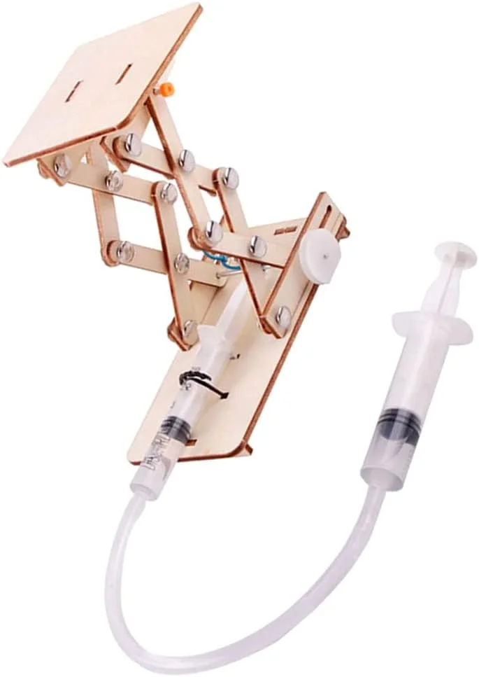 Hemobllo اسباب بازی مدل پلتفرم بالابر هیدرولیک چوبی سه بعدی پازل کودکان کیت آزمایش علمی اسباب بازی مونتاژ بازی شناختی اسباب بازی آموزشی اولیه برای کودک نوپا