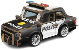 پازل سه بعدی ماشین پلیس چوبی - مدل مینیاتوری خودروی خودساز با قابلیت عقب کشیدن | اسباب بازی ساختنی و سرگرم کننده 22 تکه برای کودکان و بزرگسالان | یادگیری STEM، چوب سازگار با محیط زیست | بدون نیاز به ابزار | 6 سال به بالا