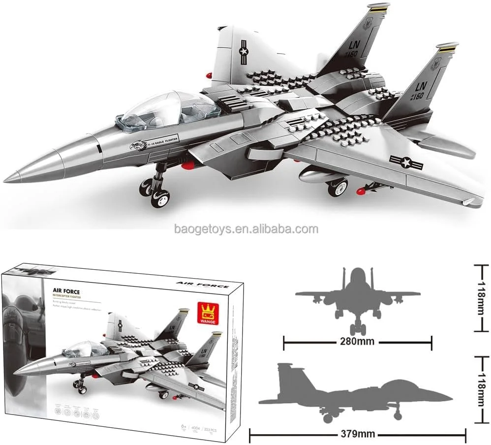 مجموعه بلوک های ساختنی هواپیمای جنگنده F-15 ایگل کیدزاویا - 223 قطعه - مجموعه اسباب بازی جت سازگار با لگو - کودکان و بزرگسالان - بلوک های ساختمانی، اسباب بازی های نظامی، اسباب بازی های فلزی، هواپیما مجموعه بلوک های ساختنی هواپیمای جنگنده F-15 ایگل کیدزاویا - 223 قطعه - مجموعه اسباب بازی جت سازگار با لگو - کودکان و بزرگسالان - بلوک های ساختمانی، اسباب بازی های نظامی، اسباب بازی های فلزی، هواپیما