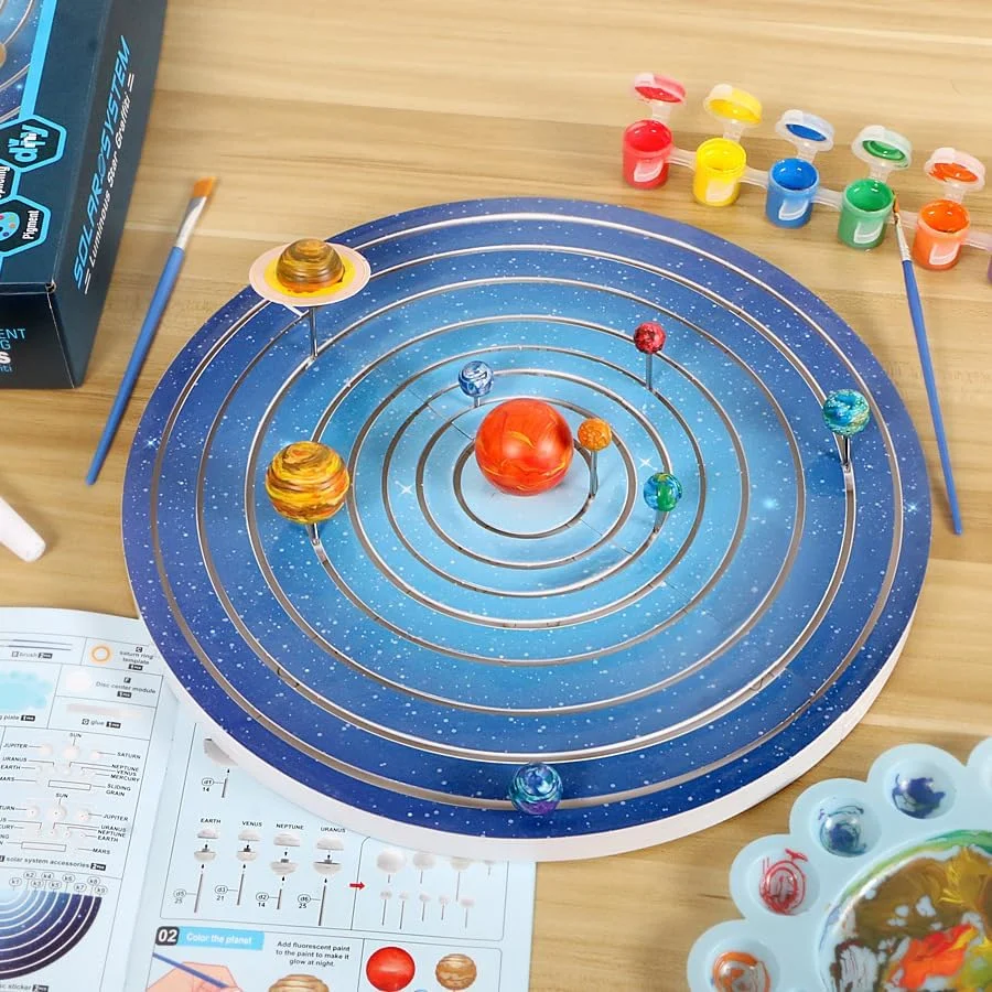 کیت بزرگ منظومه شمسی 3 در 1 برای کودکان: پروژه ساخت، رنگ آمیزی و یادگیری مدل با اندازه 12.2 اینچ، اسباب بازی آموزشی STEM، کیت مدل منظومه شمسی کیت بزرگ منظومه شمسی 3 در 1 برای کودکان: پروژه ساخت، رنگ آمیزی و یادگیری مدل با اندازه 12.2 اینچ، اسباب بازی آموزشی STEM، کیت مدل منظومه شمسی