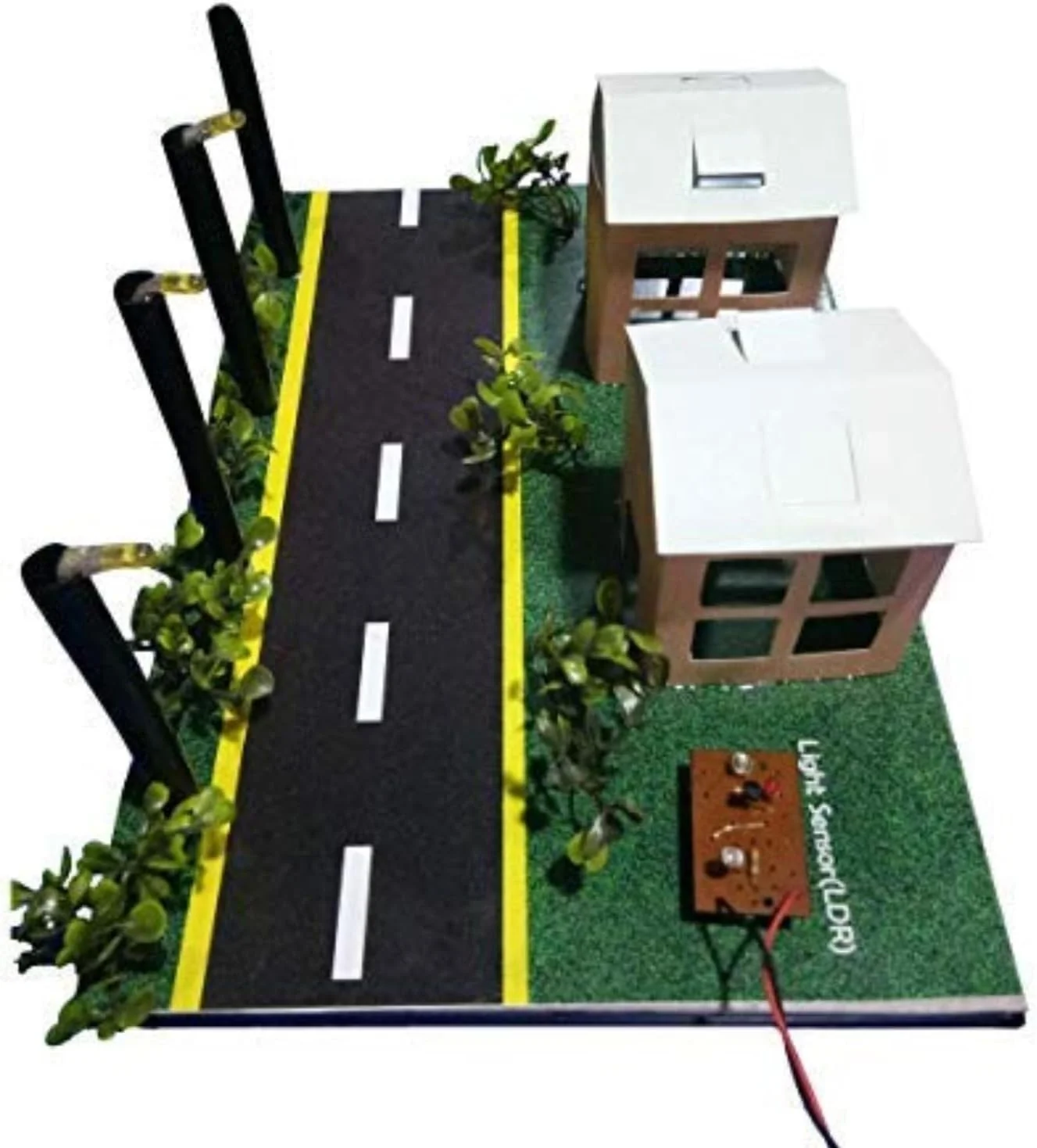 پروژه علمی فیزیک چراغ خیابانی اتوماتیک - مدل آموزشی با چراغ LED