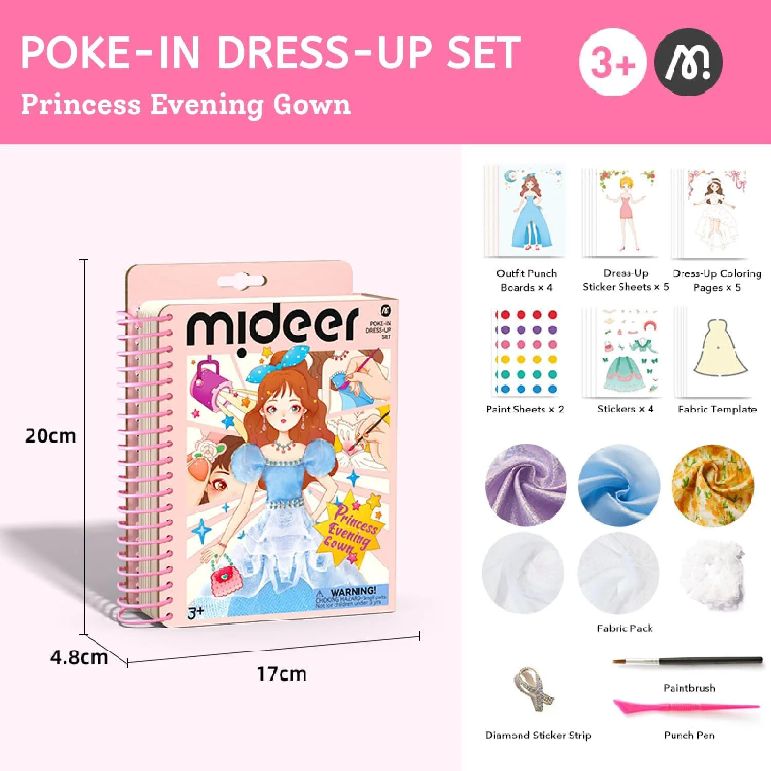 مجموعه کاردستی طراحی لباس میدیر - پارچه واقعی - بدون نیاز به سوزن - کاردستی 3 مرحله ای - برچسب و پرداخت آبرنگ - طراحی قابل حمل - صفحات جداشدنی - مقوای ضخیم (لباس شب پرنسس) مجموعه کاردستی طراحی لباس میدیر - پارچه واقعی - بدون نیاز به سوزن - کاردستی 3 مرحله ای - برچسب و پرداخت آبرنگ - طراحی قابل حمل - صفحات جداشدنی - مقوای ضخیم (لباس شب پرنسس)