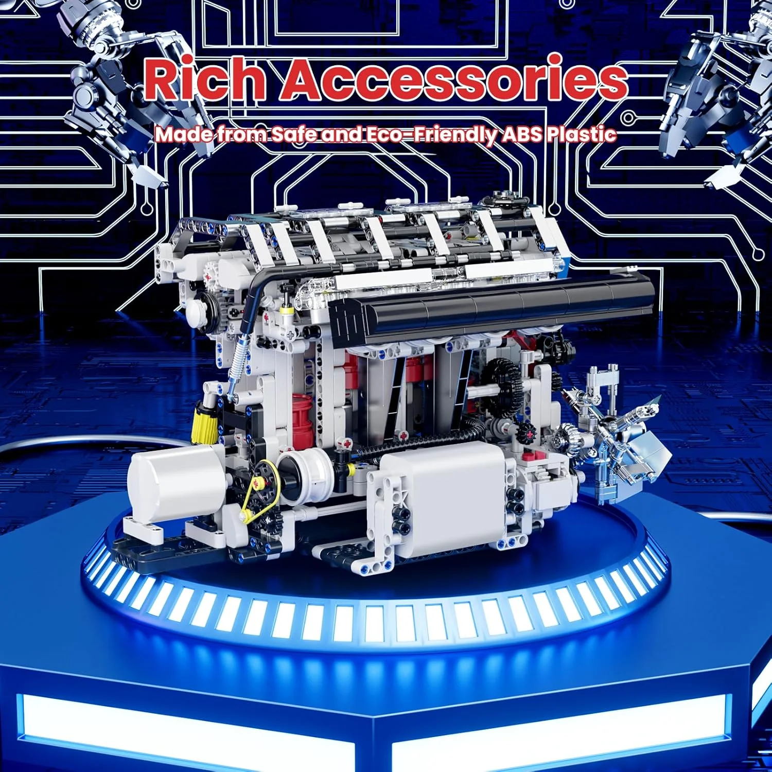 آجرهای ساخت موتور L-4 قابل مشاهده تکنیک Mould King، کیت مدل موتور دیزلی L4، کیت ساخت موتور خلاقانه 10087، مجموعه های ساخت موتور اسباب بازی STEM، هدیه ای برای کودکان 14+ و بزرگسالان (1787 قطعه)