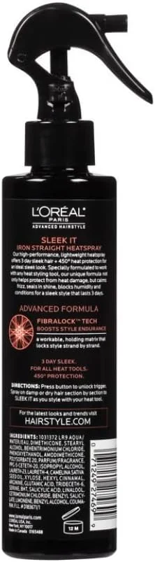 اسپری محافظ حرارتی مو لورآل پاریس مدل SLEEK IT، حجم ۱۷۰ میلی لیتر (بسته بندی ممکن است متفاوت باشد) اسپری محافظ حرارتی مو لورآل پاریس مدل SLEEK IT، حجم ۱۷۰ میلی لیتر (بسته بندی ممکن است متفاوت باشد)