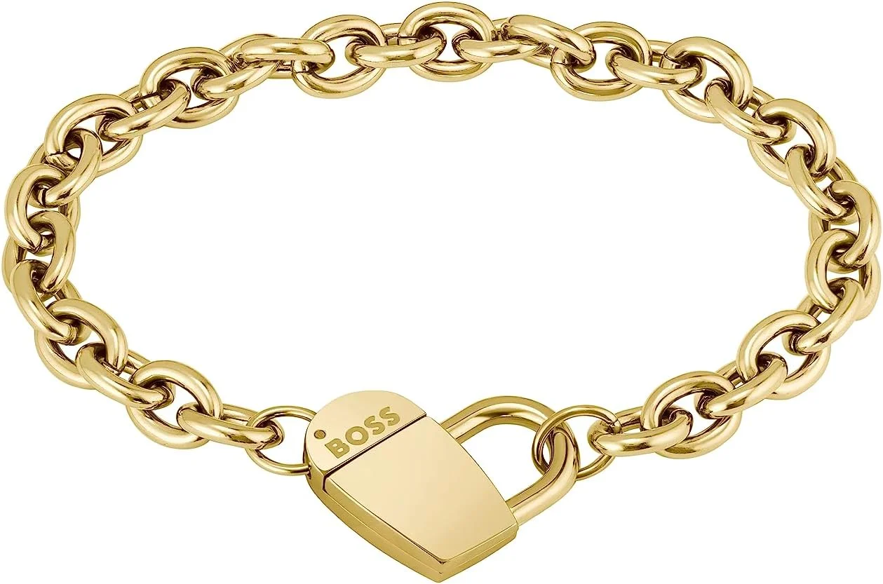 دستبند زنجیری زنانه BOSS Jewelry مدل DINYA از جنس استیل ضد زنگ با روکش نقره ای یا طلایی دستبند زنجیری زنانه BOSS Jewelry مدل DINYA از جنس استیل ضد زنگ با روکش نقره ای یا طلایی