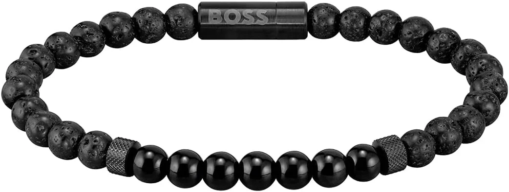 دستبند مردانه استیل با مهره های ترکیبی BOSS