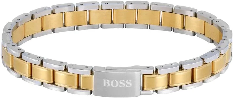 دستبند استیل مردانه BOSS با حلقه های فلزی