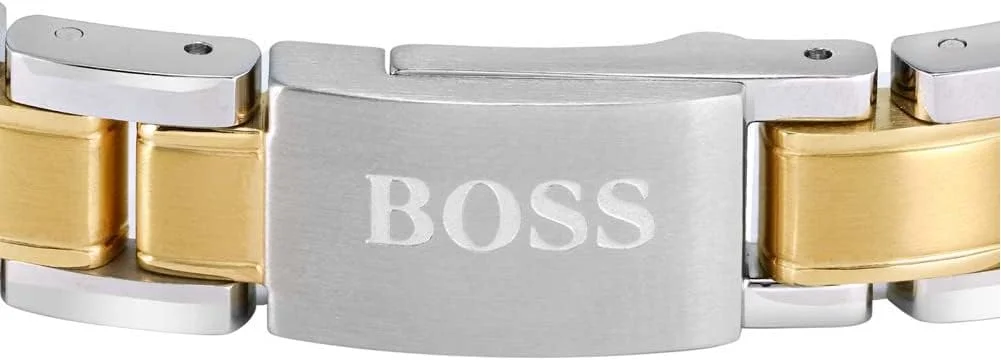دستبند استیل مردانه BOSS با حلقه های فلزی دستبند استیل مردانه BOSS با حلقه های فلزی