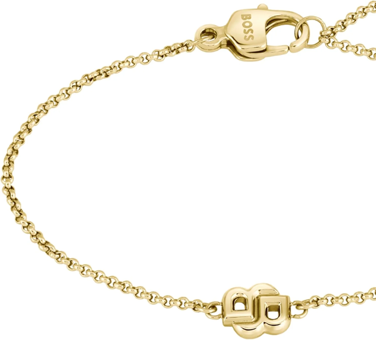 دستبند باریک طلایی زنانه با روکش یونی BOSS Double B Petit دستبند باریک طلایی زنانه با روکش یونی BOSS Double B Petit