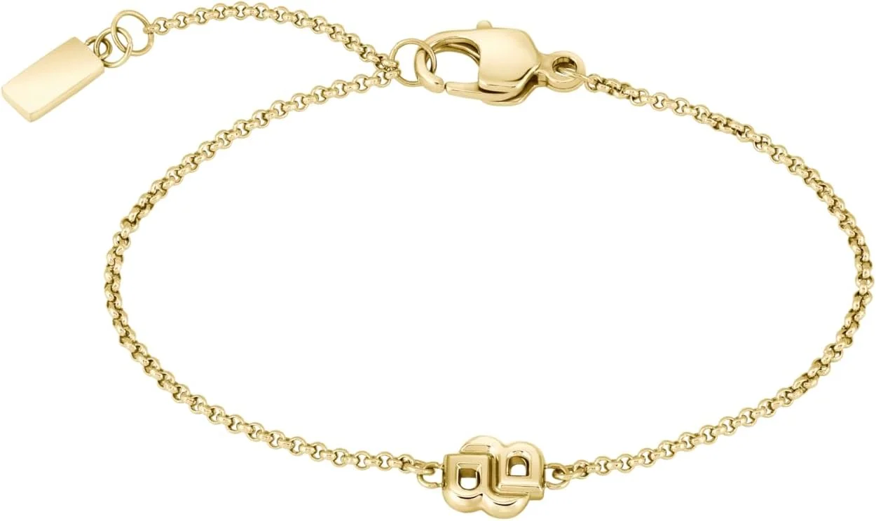دستبند باریک طلایی زنانه با روکش یونی BOSS Double B Petit دستبند باریک طلایی زنانه با روکش یونی BOSS Double B Petit