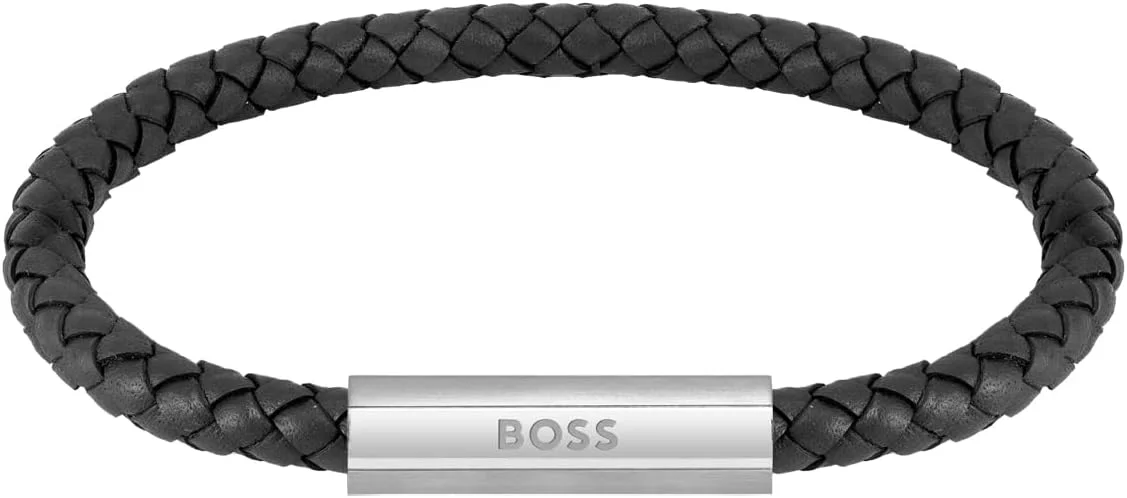 دستبند چرمی بافت مردانه BOSS