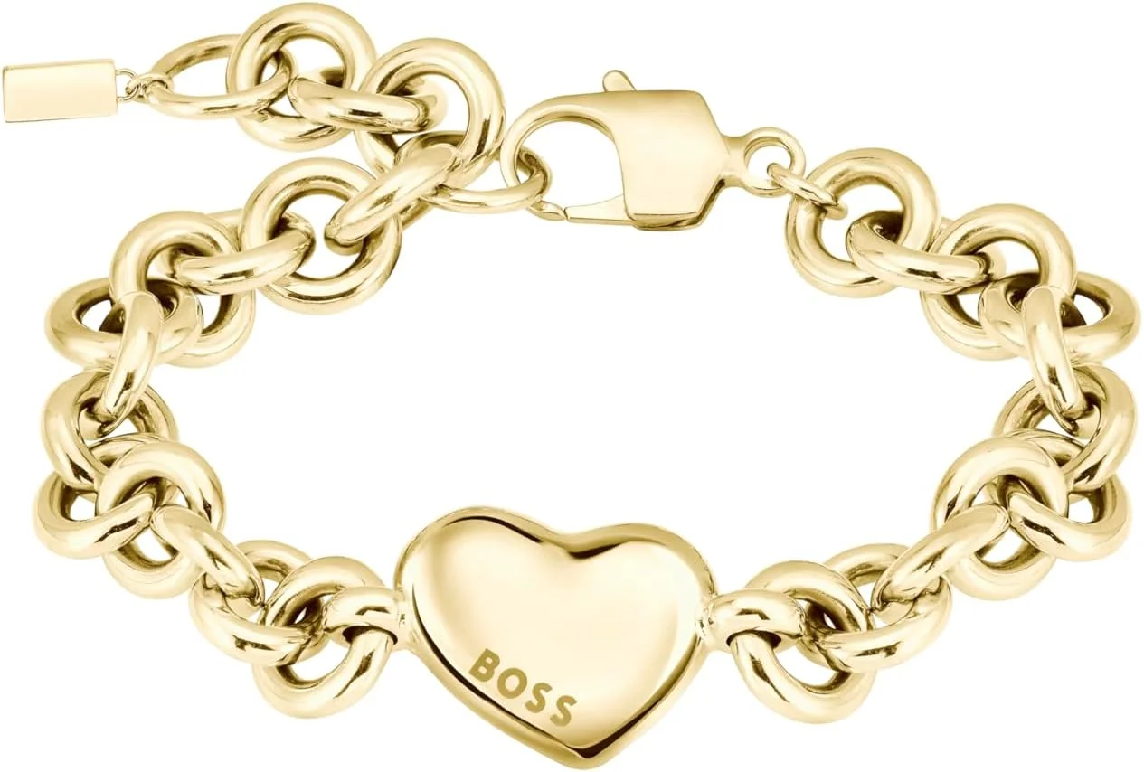 دستبند زنجیری زنانه BOSS Jewelry مدل Honey Love استیل طلایی دستبند زنجیری زنانه BOSS Jewelry مدل Honey Love استیل طلایی