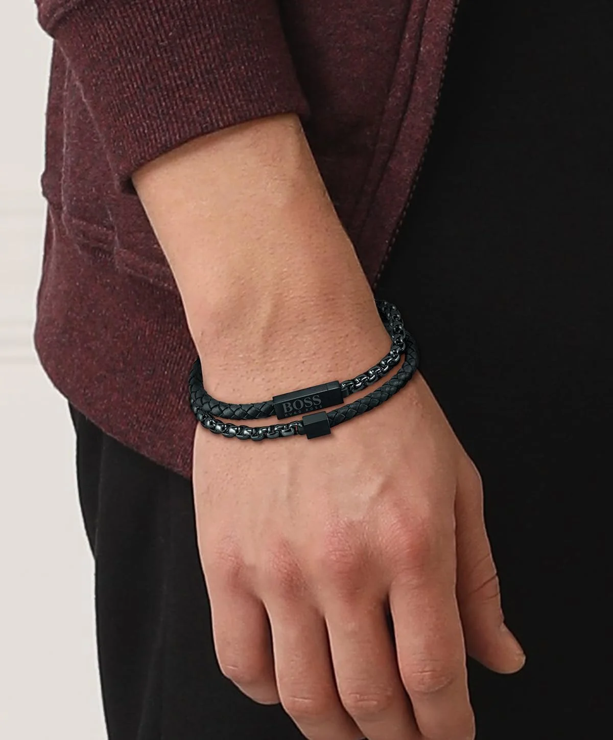 دستبند چرمی مردانه BOSS Jewelry مدل Blended Collection