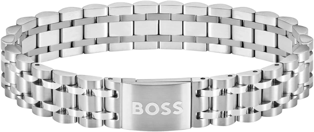دستبند استیل مردانه BOSS Jewelry مدل OWAN با قفل ضامن دار