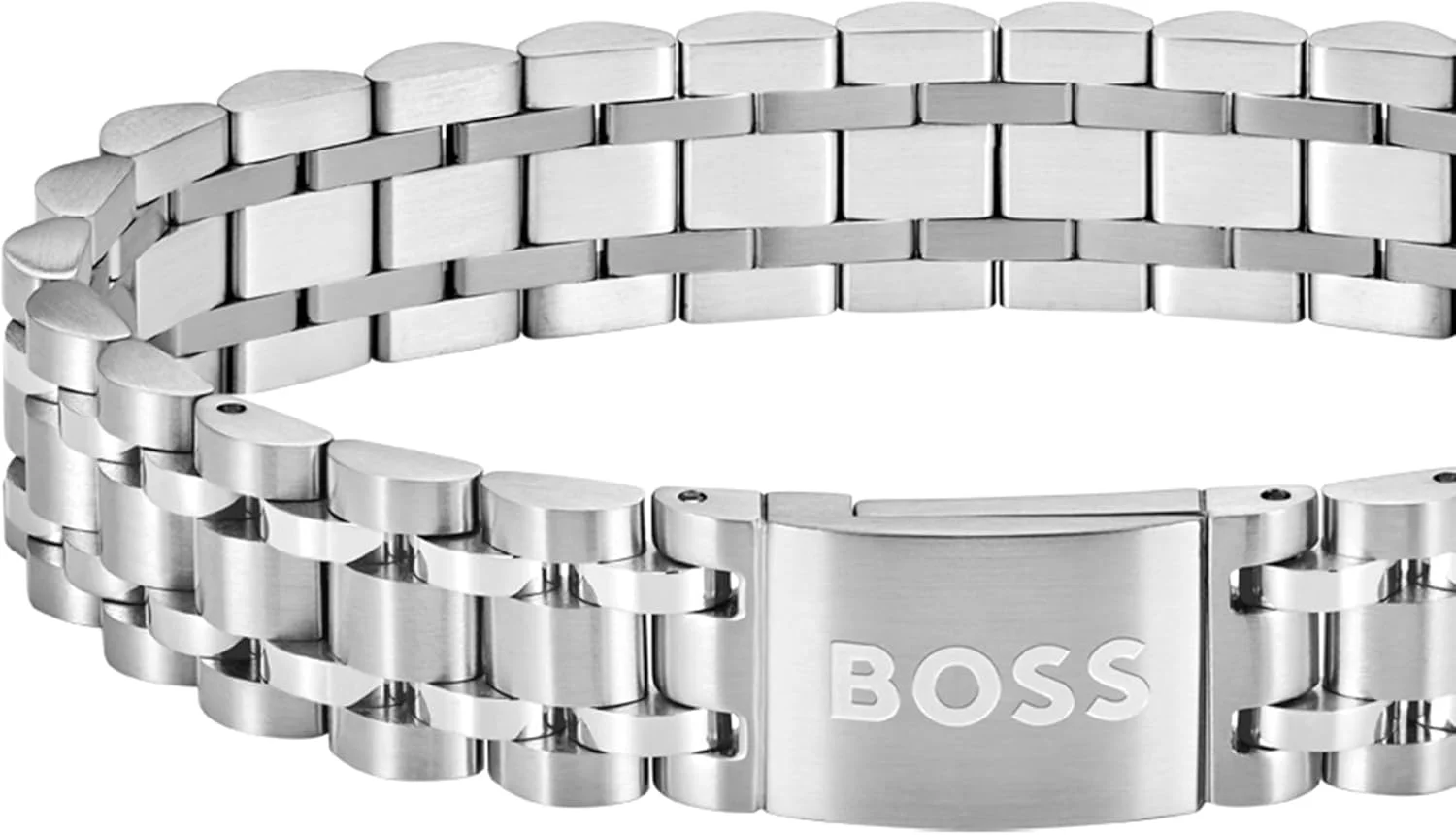 دستبند استیل مردانه BOSS Jewelry مدل OWAN با قفل ضامن دار دستبند استیل مردانه BOSS Jewelry مدل OWAN با قفل ضامن دار