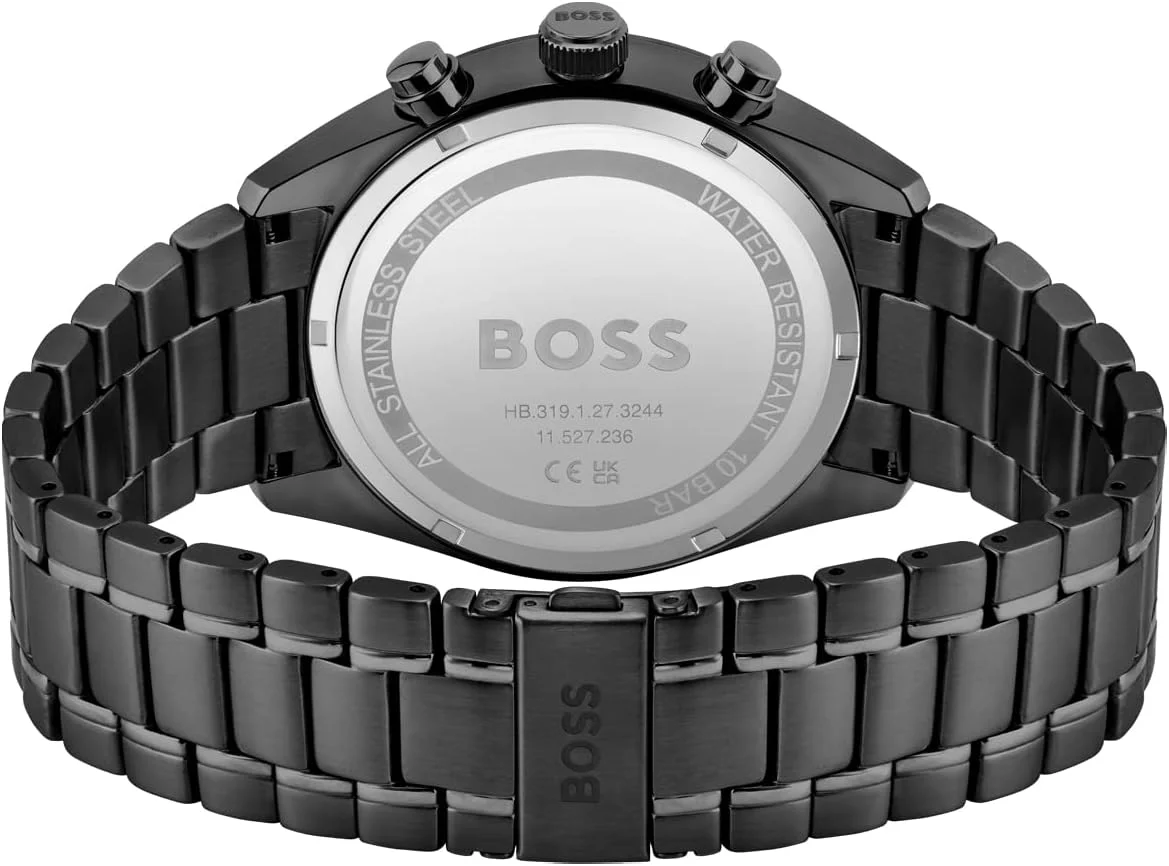 ساعت مچی مردانه کرنوگراف کوارتز BOSS با بند استیل ضد زنگ مشکی - 1513960، تمام مشکی، استیل ضد زنگ ساعت مچی مردانه کرنوگراف کوارتز BOSS با بند استیل ضد زنگ مشکی - 1513960، تمام مشکی، استیل ضد زنگ