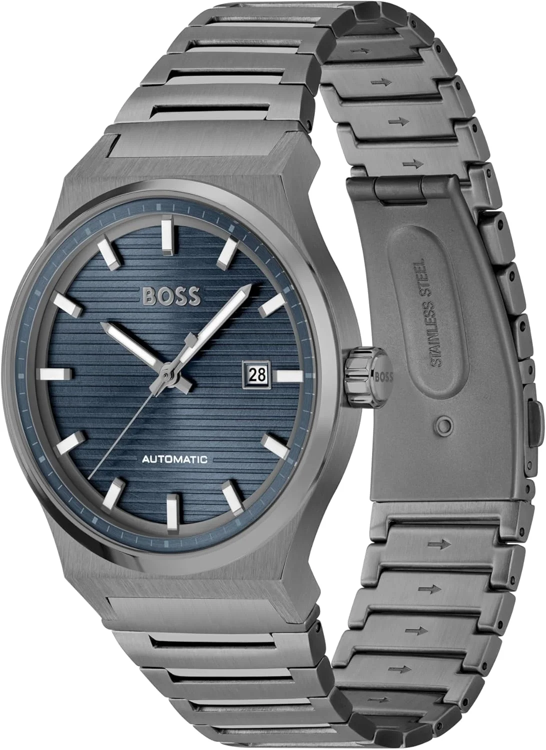 ساعت مچی مردانه اتوماتیک BOSS Candor، استیل ضد زنگ، مقاوم در برابر آب تا 50 متر - ساعتی شیک و ظریف - خودکوک - هدیه برای او، 41 میلی متر