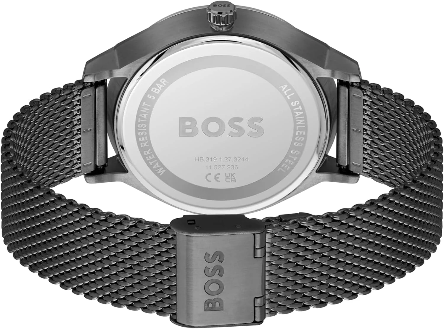 ساعت مردانه BOSS مدل Tyler با بدنه استیل ضد زنگ مشکی روکش شده و بند حصیری، مینیمالیسم مدرن، ساعت چند منظوره (مدل 1514105)