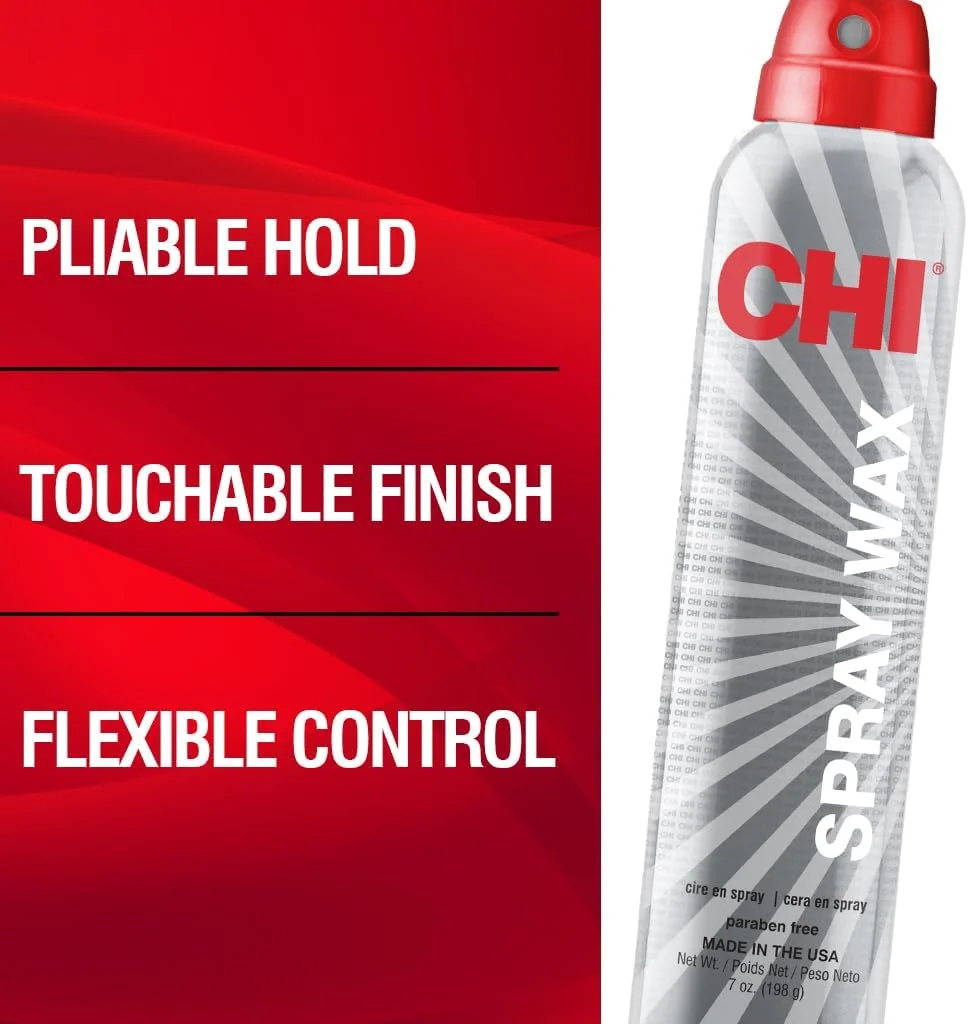 اسپری واکس مو CHI، اسپری مو برای ایجاد حالت های بافتی ماندگار، با پایانی نرم و لطیف، بدون سولفات، پارابن و تست حیوانی، 207 میلی لیتر