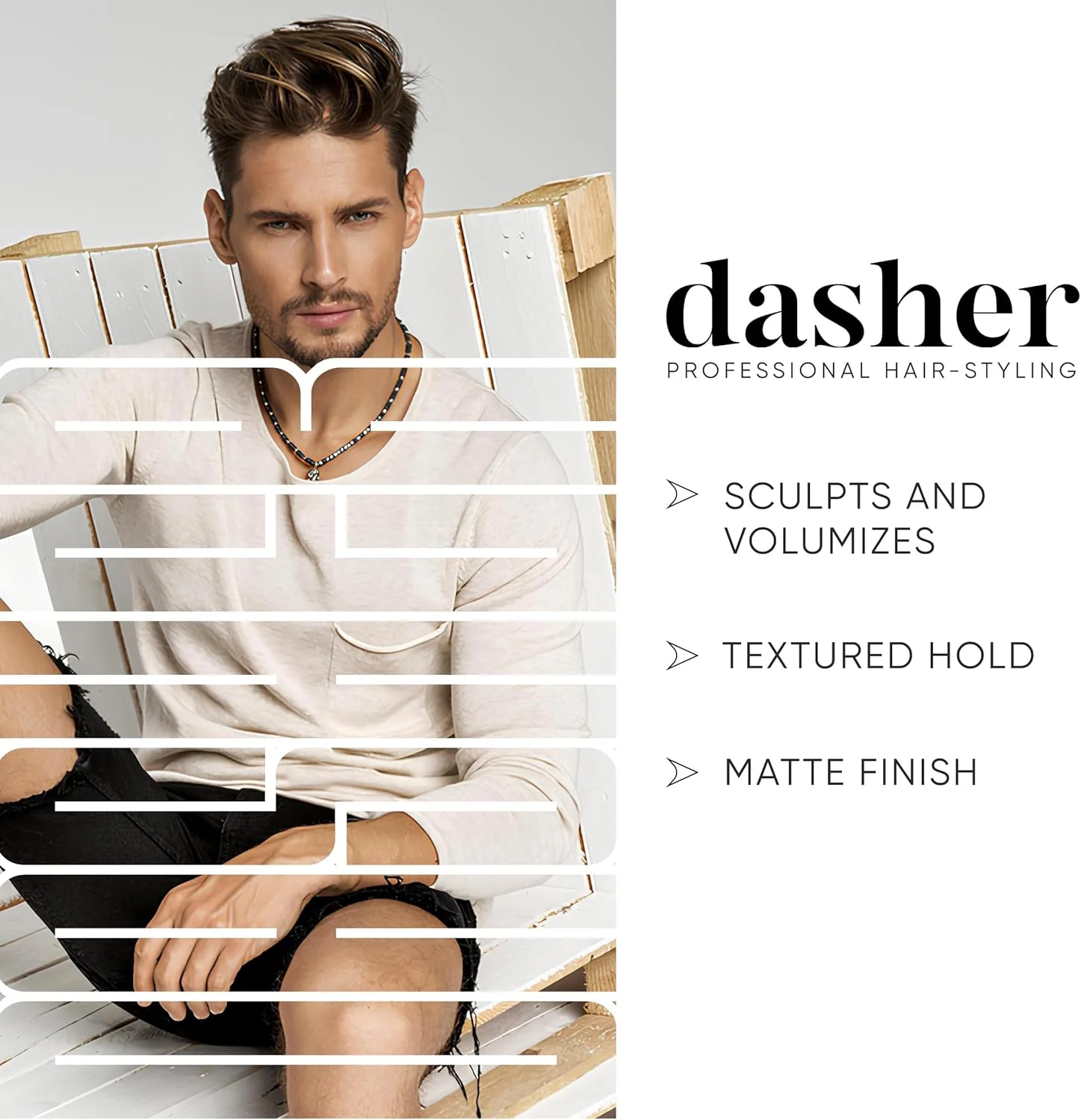 اسپری نمک دریایی دشِر (100 میلی لیتر + 100 میلی لیتر) بسته 2 عددی برای مدل موهای با بافت و حجم بالا با نگهدارندگی متوسط، ضخیم کننده مو، حاوی جینسینگ و ویتامین E (100 میلی لیتر)