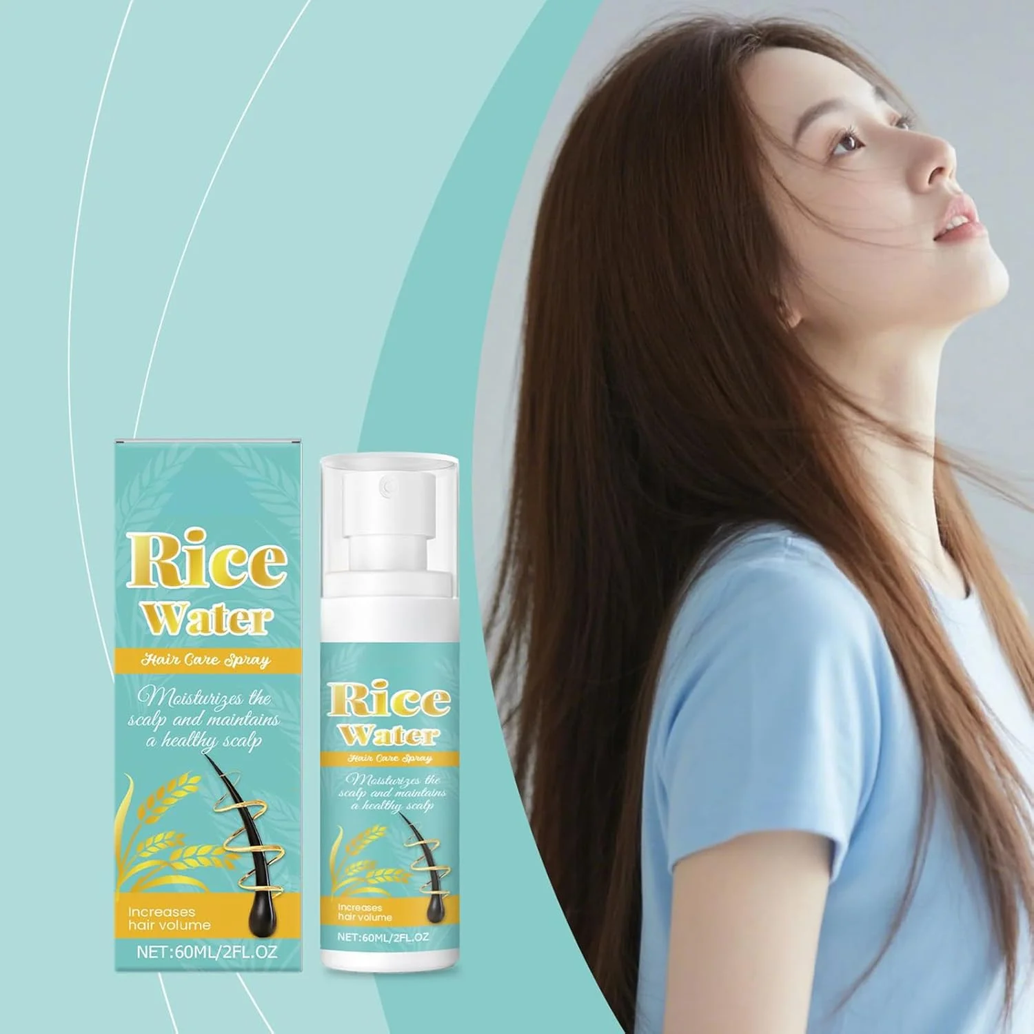 اسپری حجم دهنده موهای نازک | 60 میلی لیتر اسپری مغذی حجم دهنده | لوازم مراقبت بهداشتی برای افزایش بافت، مراقبت از ریشه، حالت دهی با سشوار، روتین روزانه، مناسبت های خاص، استفاده خانگی و پوست سر