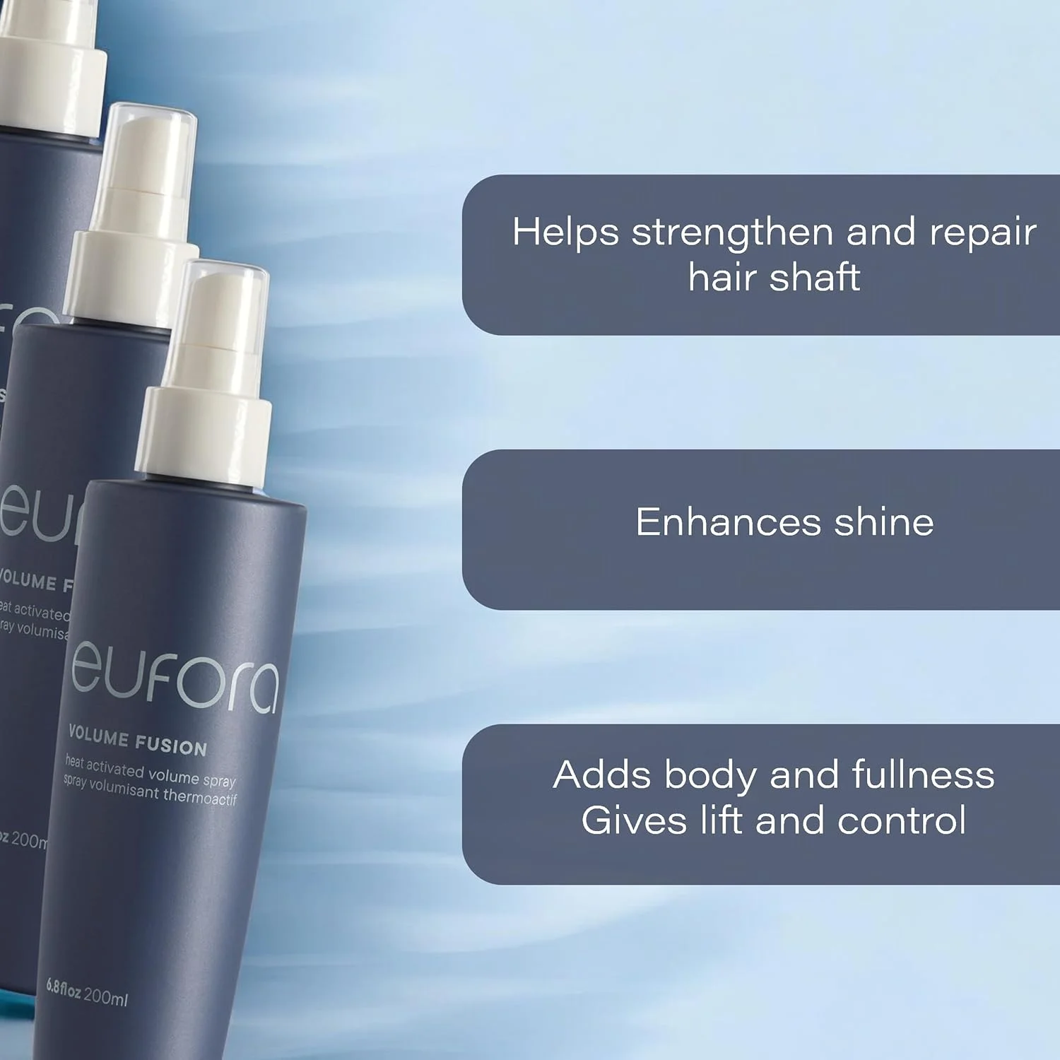 اسپری حجم دهنده فعال شده با حرارت Eufora Volume Fusion، 200 میلی لیتر اسپری حجم دهنده فعال شده با حرارت Eufora Volume Fusion، 200 میلی لیتر