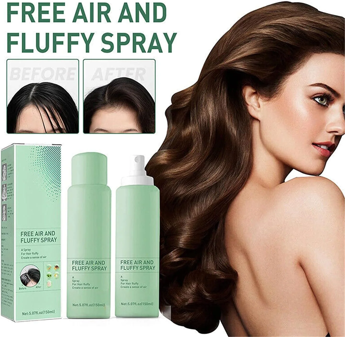 اسپری حجم دهنده موی کرکی جدید 2022، اسپری مو بدون نیاز به شستشو، مراقبت از حجم فوری، اسپری موی خشک بدون نیاز به آبکشی، 150 میلی لیتر (2 عدد) اسپری حجم دهنده موی کرکی جدید 2022، اسپری مو بدون نیاز به شستشو، مراقبت از حجم فوری، اسپری موی خشک بدون نیاز به آبکشی، 150 میلی لیتر (2 عدد)