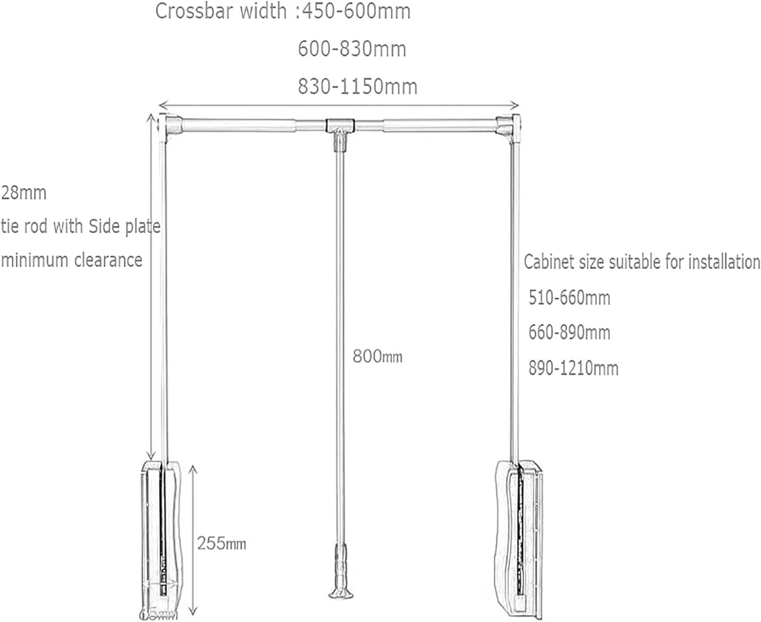 میله آویز لباس کمد دیواری، قابل تنظیم 890-1210 میلی متر، میله های آویز لباس سنگین برای آویزان کردن لباس، سیستم سازمان دهنده ریلی بالابر کمد، قفسه مرتب سازی لباس، 450-600 میلی متر میله آویز لباس کمد دیواری، قابل تنظیم 890-1210 میلی متر، میله های آویز لباس سنگین برای آویزان کردن لباس، سیستم سازمان دهنده ریلی بالابر کمد، قفسه مرتب سازی لباس، 450-600 میلی متر