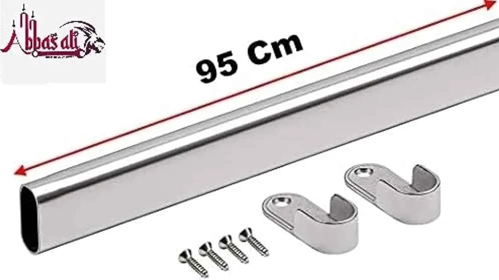 میله آویز لباس عباسعلی ۹۵ سانتیمتری | میله لباس - سازمان دهنده کمد و کابینت | فولاد کروم با اتصالات - نصب آسان | ریل آویز کت دیواری یا ریل لباس - بسته ۳ عددی به همراه پیچ گوشتی میله آویز لباس عباسعلی ۹۵ سانتیمتری | میله لباس - سازمان دهنده کمد و کابینت | فولاد کروم با اتصالات - نصب آسان | ریل آویز کت دیواری یا ریل لباس - بسته ۳ عددی به همراه پیچ گوشتی