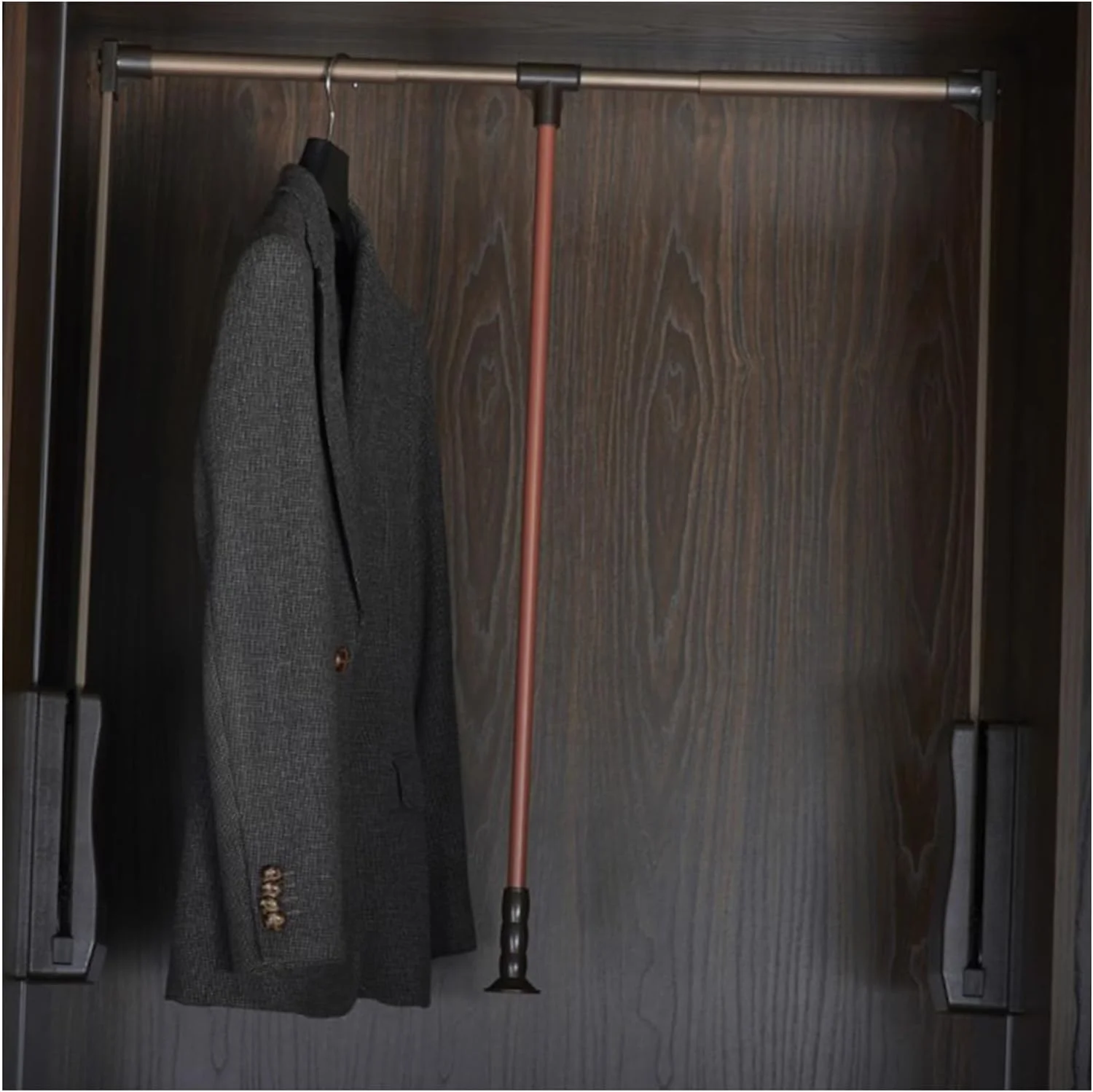 میله آویز لباس تاشو کمد دیواری، رگال بزرگ قابل تنظیم برای آویزان کردن لباس، ریل بالابر چوب لباسی، مناسب برای کمد لباس، اتاق رختکن، کابینت