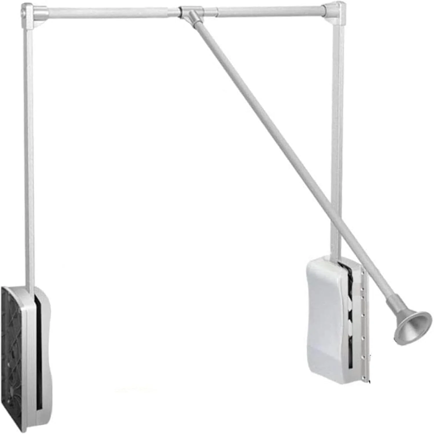 میله آویز لباس تاشو کمد، میله آویز لباس بالابر، رگال لباس با عرض قابل تنظیم، رگال آویز لباس برای آویزان کردن لباس، ریل آویز برای کابینت با بازگشت نرم، 490-520 میلی متر