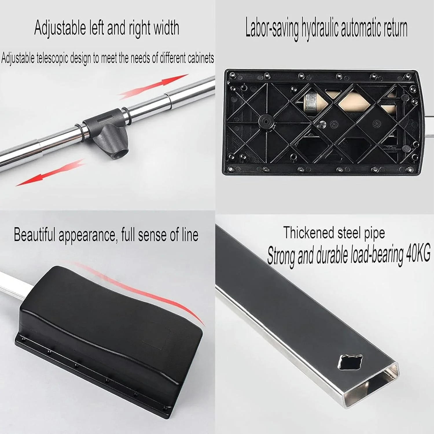 آویز رگال لباس ریلی تاشو با قابلیت تنظیم ارتفاع، رگال لباس با دسته تلسکوپی و لوازم نصب، رخت آویز، 510-660 میلی متر آویز رگال لباس ریلی تاشو با قابلیت تنظیم ارتفاع، رگال لباس با دسته تلسکوپی و لوازم نصب، رخت آویز، 510-660 میلی متر