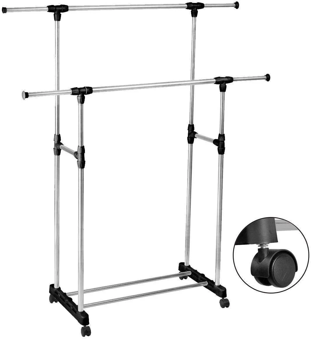 رگال لباس دو میله سنگین قابل تنظیم و متحرک با قابلیت افزایش ارتفاع رگال لباس دو میله سنگین قابل تنظیم و متحرک با قابلیت افزایش ارتفاع